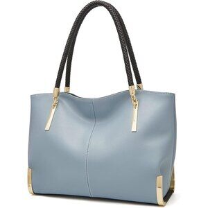 FOXLOVER Large Capacity Tote Bag for Women, Genuine Leather Designer Top-Handle